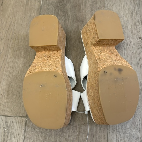 NEW! Jeffrey Campbell Itzelia White Cork Block Heel Platform Slide Sandal - 39 - Picture 11 of 11